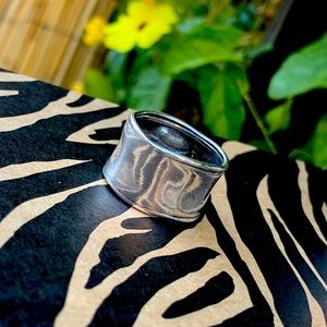 Silpada Sterling Silver Hammered Cuff Ring Size 9